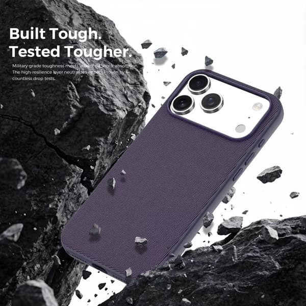 Deksler til iPhone 18 Pro Max, førsteklasses vevd tekstur, fallsikker og støtabsorberende lilla purple