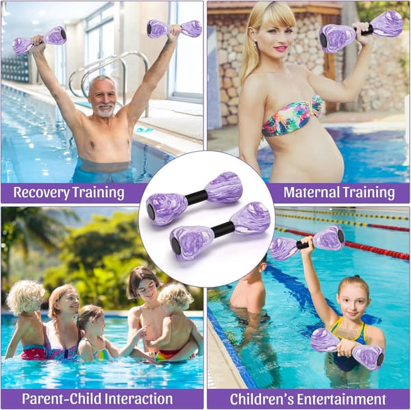 EVA-material simhantlar, 2 stycken träningsutrustning för poolmotstånd lila purple