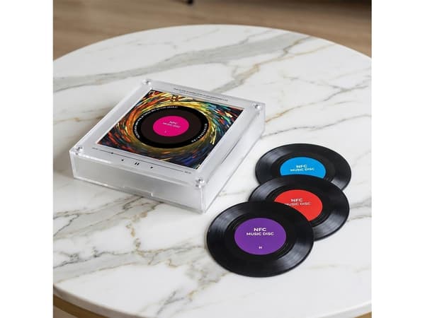 NFC-kylskåpsmagneter med högtalare och musikskivor, programmerbara RGB-ljudmoduler