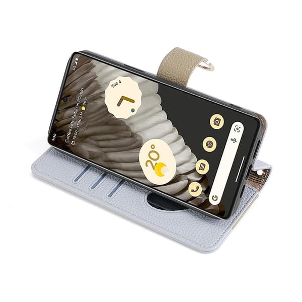 Fodral för Google Pixel 10A, plånboksfodral i PU-läder med kreditkortshållare Grå Grey
