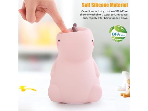 Blød Glød Rosa Genopladelig Dx Dinosaur Lampe