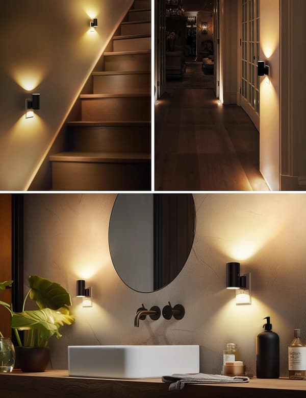 LED-nattlampa med väggkontakt, ljussensor, varmvit, 1-pack, vit White