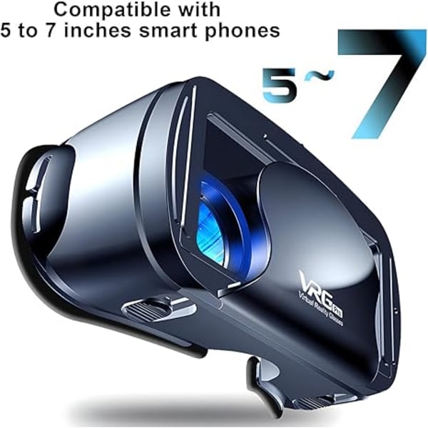 3D VR-glasögon Kompatibla med iPhone och Android, Stöder 4,7-7,2 tums telefoner