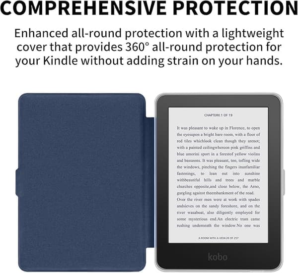 Fodral för Kobo Clara 2E 6-tum 2022 års modell, transparent TPU-baksida blue