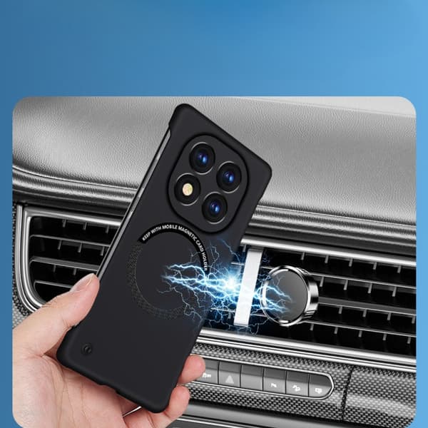 Etui til Redmi Note 15 Pro+ [5G], Hårdt PC Ultratyndt Rammeløst [Indbygget Magnetisk Ring] Sort Black