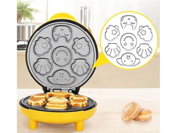Våffeljärn, gör 7 roliga djurformade våfflor, frukostmaskin