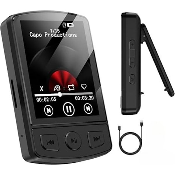 MP3-spelare - stöder Bluetooth 5.2, HiFi-högtalare (64GB)