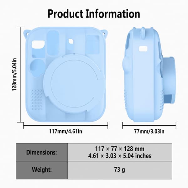 Silikone beskyttelsesetui til Instax Mini 13 instantkameraer, ridsefast og slidstærkt Blue