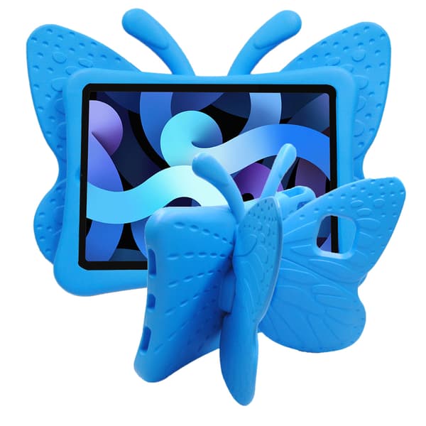 Etui til iPad 10,2\" (7./8./9. generation) 2019-2021, stift og stødsikkert EVA, sommerfuglestativ blåt Blue