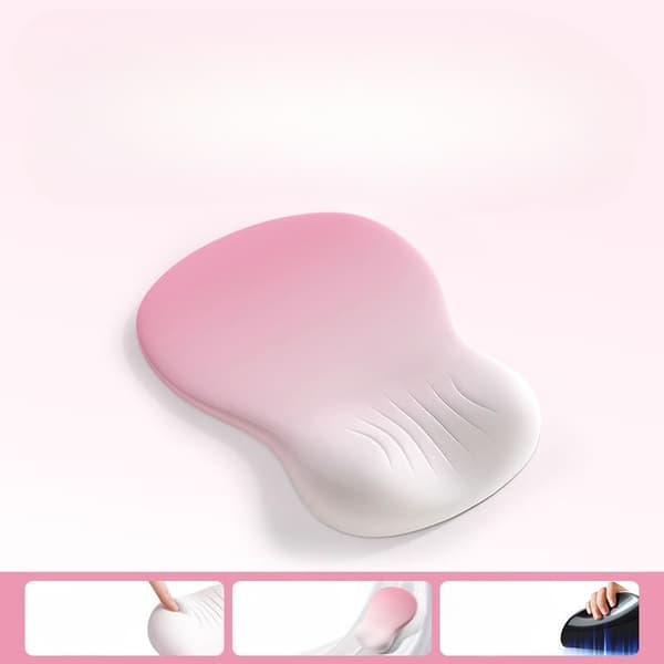Håndledds musematte, ergonomisk håndleddsstøtte i minneskum for kontorbruk Rosa Pink