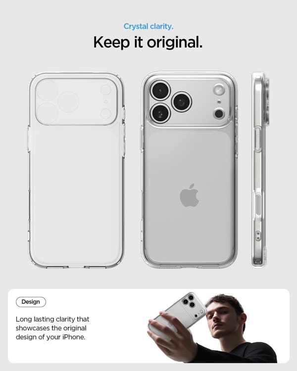 Deksel til Iphone 17Pro, [Ingen Magnetisk Ring] - Krystallklar