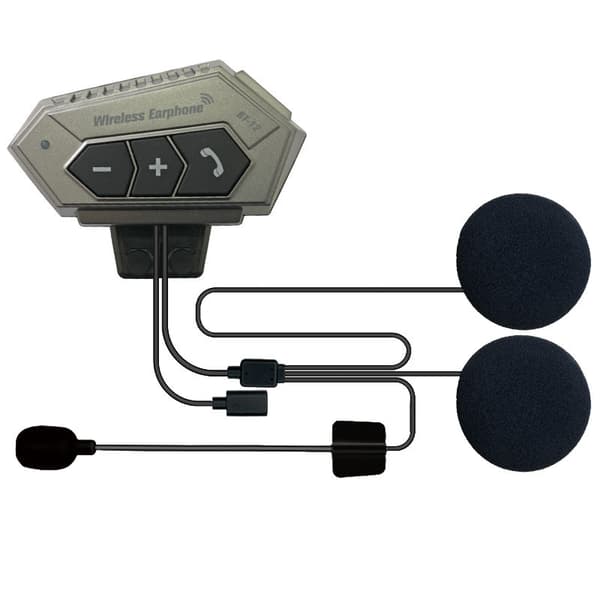 Bluetooth Stereo Motorcykelhjälm Intercom (Rymdgrå)