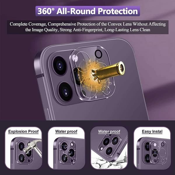 Linsskydd i härdat glas för iPhone 14 Pro Max / iPhone 15 Pro Max (3-pack) - Högupplöst klar