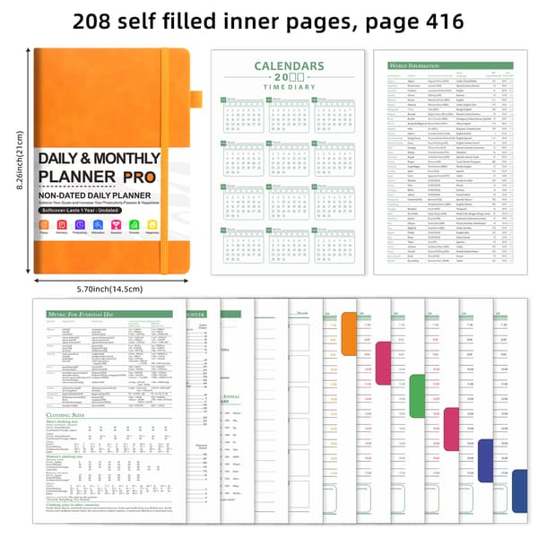 A5 planlegger – 100 gsm hardt papir, egnet for kontor- og studiearbeid Oransje