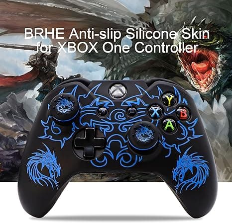 Etui til Xbox One-kontroller, inkluderer to tommelgrephetter blå blue