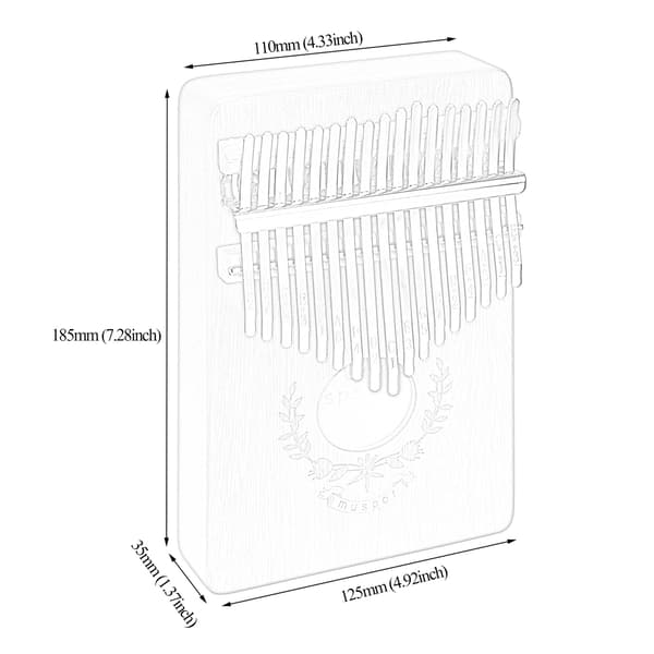 17-tangent Kalimba Tommelfingerklaver Blå Mahogni