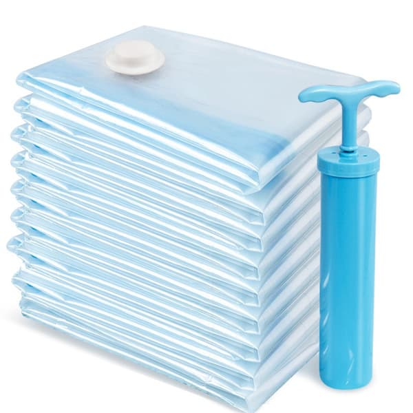 Vakuumförvaringspåsar, (100x80cm) med manuell pump, 7-pack, transparent