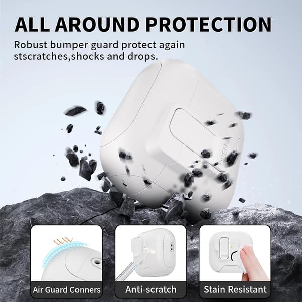 Etui til Airpods4, med sikkerhetslås og telefonholder Red