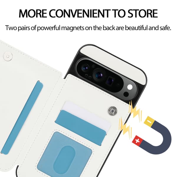 Etui til Google Pixel 11Pro XL, læderpung med kortholder sort black