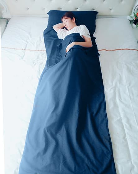 Lätt sovsäcksfoder, reselakan för vuxna, för camping, backpacking, hotell 115x210cm ljusblå light blue