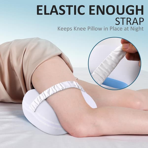 Knäkudde för sidosovare, issilkesskydd och elastiskt band