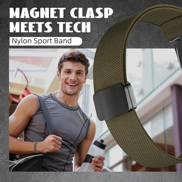 Magnetisk nylonrem til Google Fitbit Air, magnetisk lås, åndbar og svedtransporterende sort Black