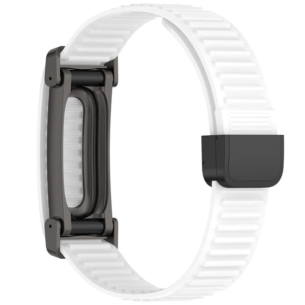 Sport Silikone Erstatningsrem til Google Fitbit Air – Blød, Åndbar og Komfortabel Hvid-Sort Ramme White-Black Frame