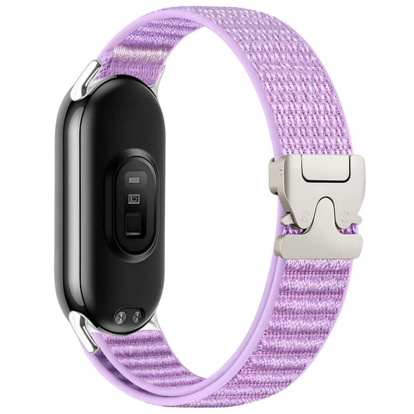 Nylon armbånd kompatibelt til Xiaomi 10/9/8 universal elastisk urrem Lys Lilla