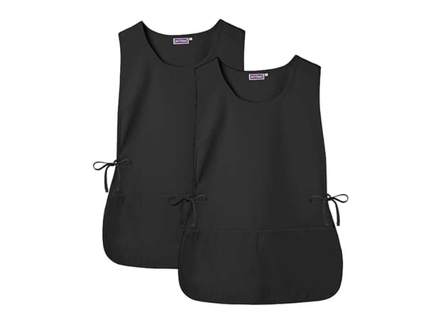 Unisex polyesterforklæder, skulderbærestil, 2-pak sort black
