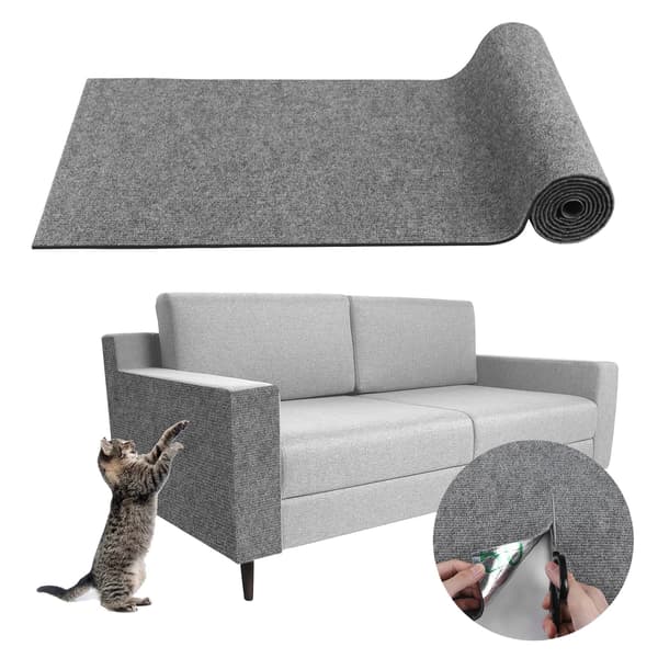 Klipbart kradsetæppe til katte, selvklæbende installation, 30 cm x 100 cm Lysegrå Light Gray
