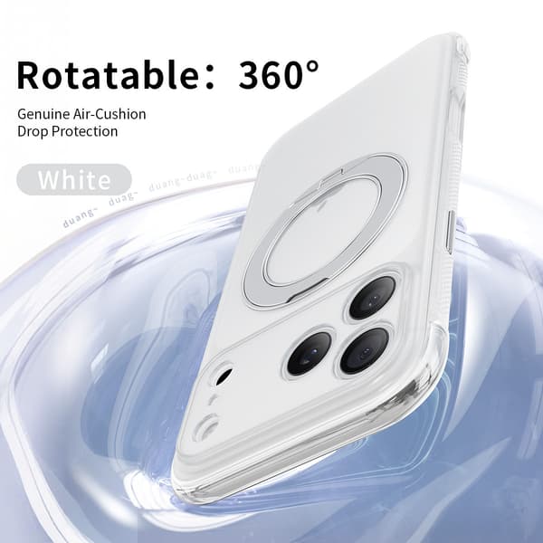 Deksler til iPhone 18 Pro, innebygd metallstøtte, MagSafe-kompatibel, støtsikker hvit white