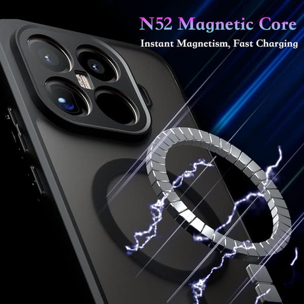 Etui til Xiaomi 17 Pro Max, lavet af mat hårdt PC-materiale, magnetisk kompatibel