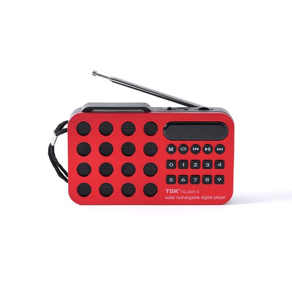 Multibåndsradio, Bluetooth-kortradio med solcellelading rød