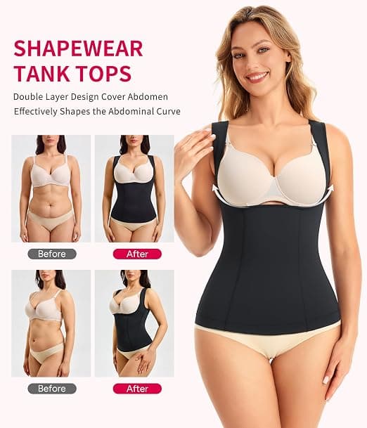 Dame mavekontrol shapewear, kompressionsvest sort M black M