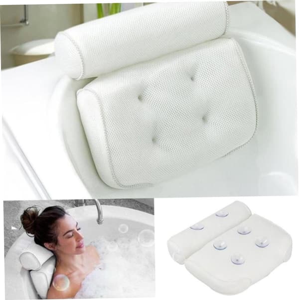 Badekarstøttepute, ergonomisk nakkestøttepute (hvit)