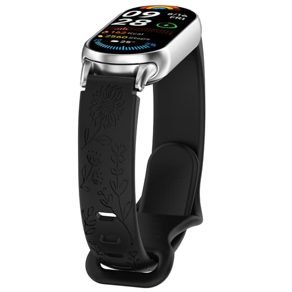 Udskiftnings silikonerem til Xiaomi Mi Band 8/9 Sort Light Color