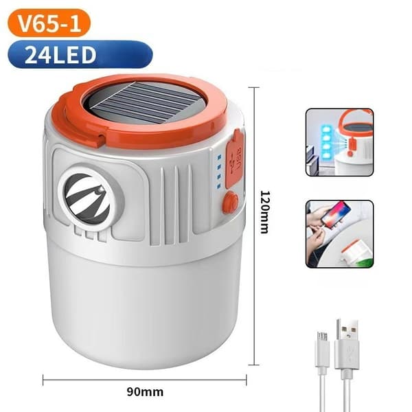 Solar Campinglanterne, Genopladelig LED-lanterne