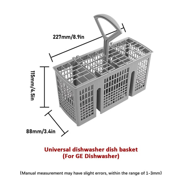 Bestikkurv – Universal opvaskemaskinetilbehør (24 x 12 x 14 cm) Grå Gray