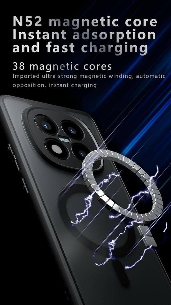 Etui til Redmi 13 4G - magnetisk design for fall- og støtbeskyttelse svart