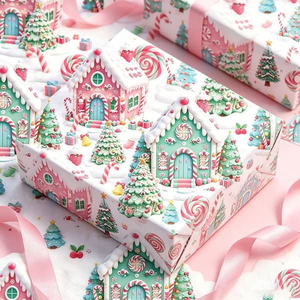 Julklappspapper, presentpapper, 1 rulle (43 x 500 cm) juligloo Christmas igloo