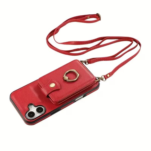 360° Roterende Ring Holder Wallet Case Til Iphone 17 Med Kort Slot