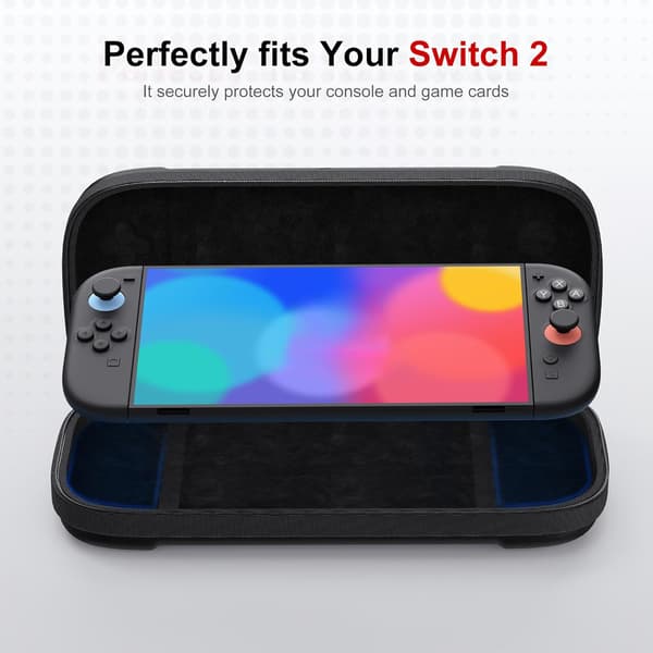 Ultratyndt etui til Nintendo Switch 2 med 12 spilkortpladser Sort Black