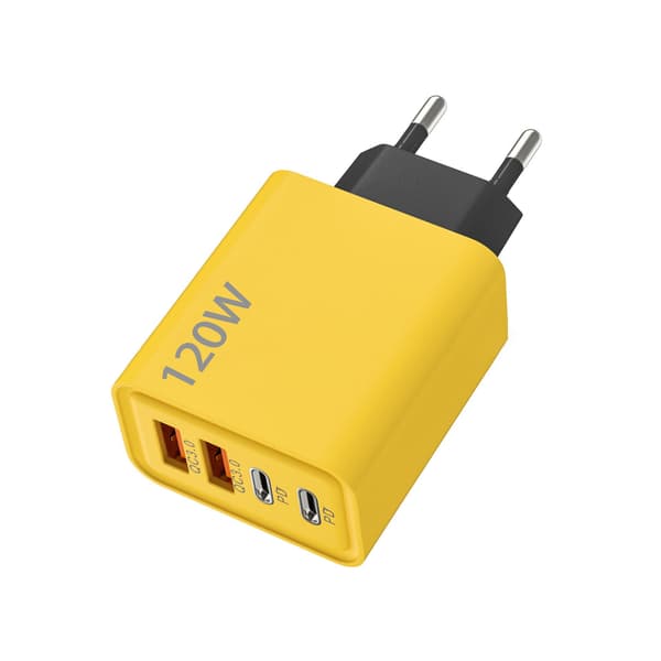 120W hurtiglader med doble PD-porter og doble Type-C-porter