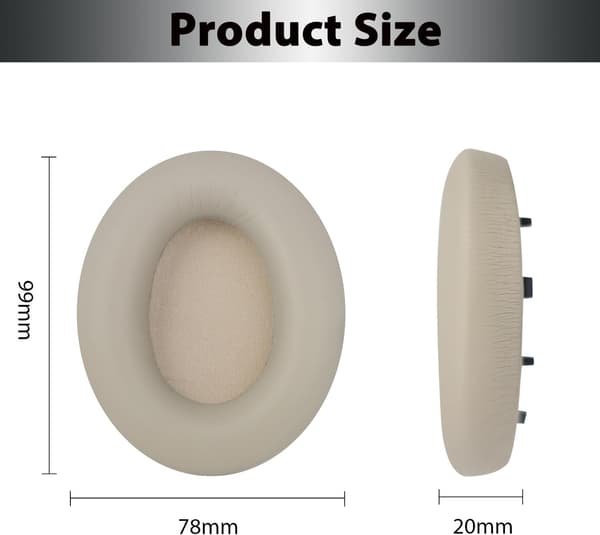 Protein Leather Replacement Øreputer for Sony WH-1000XM4 Hodetelefoner (Grå)
