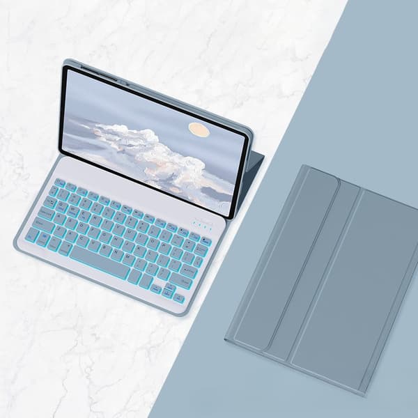 Etui - til Xiaomi Redmi Pad Pro (12,1-tommer), med bakgrunnsbelyst Bluetooth-tastatur Blå
