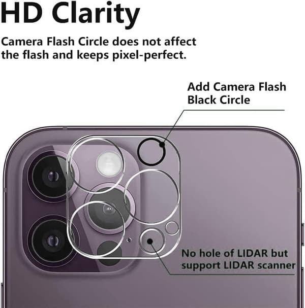 Linsskydd i härdat glas för iPhone 14 Pro Max / iPhone 15 Pro Max (3-pack) - Högupplöst klar