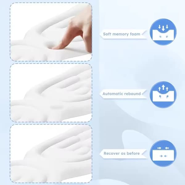 Englevinger Musehåndledsstøtte Sæt, Ergonomisk Skridsikker Musemåtte (2-delt sæt) Pink Pink