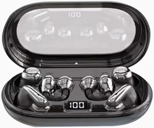 Trådløse Bluetooth-øretelefoner - In-Ear-ørepropper, genopladelige med lang batterilevetid, sort