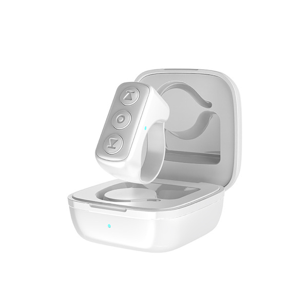 Bluetooth Smart Ring Sidvändare för iPad/Kindle App/iPhone/Android (Vit)
