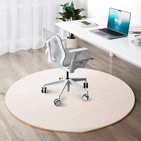 Computerstol gulvmåtte, skridsikker, slidstærk og pletafvisende, 90 cm Off-White